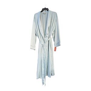 NWT State of Day Women's Silky Belted Robe Shawl Collar Mint Green Pajama Long